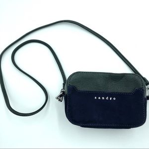 Sandro Studded Leather Crossbody Purse